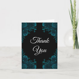 Teal Ro Black Gothic Bröllop tackkort