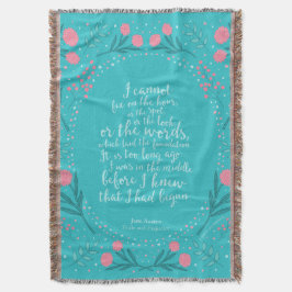 Teal & Rosa Blommigt Jane Austen Pride and Prejudi Filt