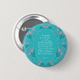 Teal & Rosa Blommigt Jane Austen Pride and Prejudi Knapp