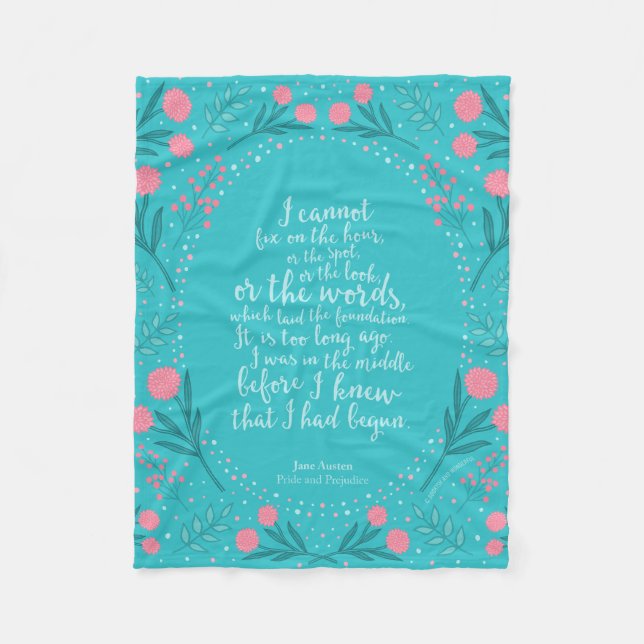 Teal & Rosa Blommigt Jane Australien Pride och för Fleecefilt (Framsidan)