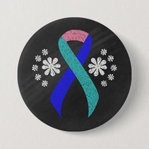 Teal/Rosa/Blue Ribbon Knapp