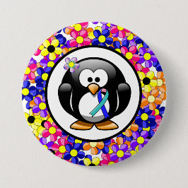 Teal/Rosa/Blue Ribbon Penguin Knapp