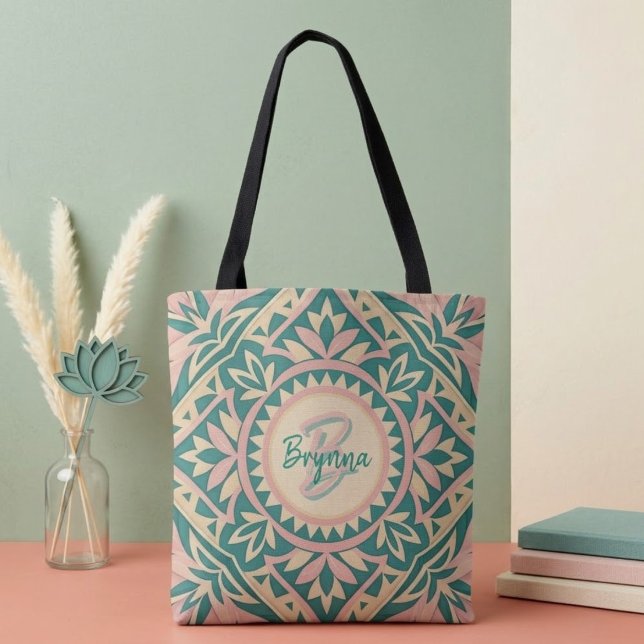 Teal & Rosa Vår Garden Tote Tygkasse (Skapare uppladdad)