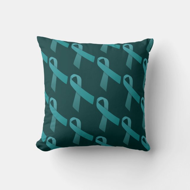 Teal Rosett band Tiled Mönster Kudde (Framsida)