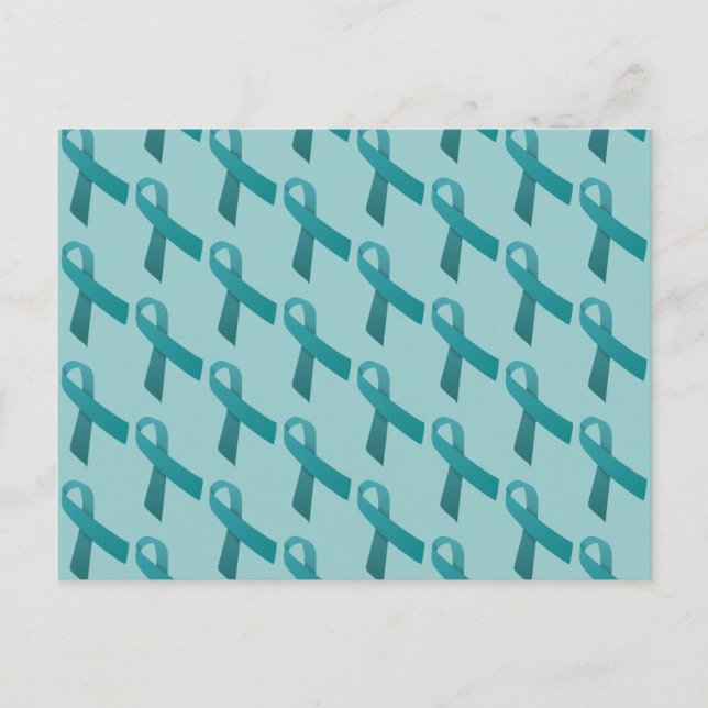 Teal Rosett band Tiled Mönster Vykort (Framsida)