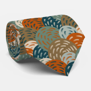 Teal, rost, bruna cirklar Geometric Neck Tie Slips