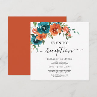 Teal Rust Orange Budget Rust Budget Wedding  Inbjudningar