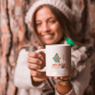 Teal & Rust Yarn Chicken Champion Coffee Mugg