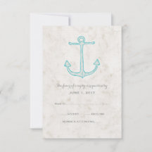 Teal Rustic Anchor Bröllop OSA Card