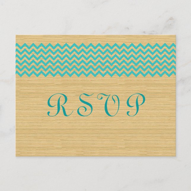 Teal Rustic Chevron OSA Postcard Inbjudan Vykort (Framsida)