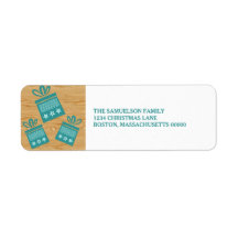 Teal Rustic Presenter Helgdag Adressetiketters