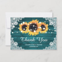 Teal Rustic Wood Solros Bröllop