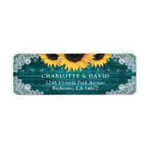 Teal Rustic Wood Solros Returadress