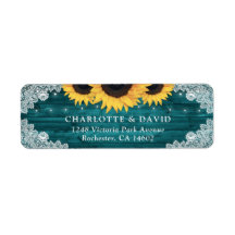 Teal Rustic Wood Solros Returadress