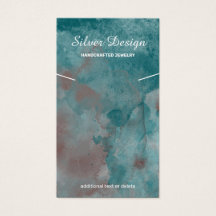 Teal Rusty Brow Watercolor Necklace - Visning Card