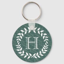 Teal & Sage Greenery Botanical WAN Monogramme Nyckelring