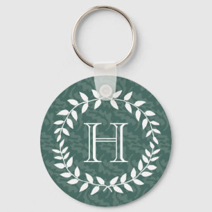 Teal & Sage Greenery Botanical WAN Monogramme Nyckelring