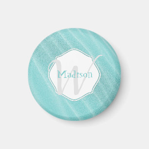 Teal Sand Ripples Personlig Magnet