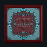 Teal Satin Bröllop-årsdagen för Snöre Smyckeskrin<br><div class="desc">Unik och Snyggt snöre-design i blått, tealt och mörk, brun färg (rödbrun). Made in i frakttaler - som ge ser ut som en satin i kylat snöre - Exquisite och elegant personligt bröllp, årsdag eller förlovning närvarande. Anpassa med namn, årsdag och monogram eller siffror - som är gjorda i en...</div>