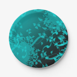 Teal Satin Se Party Plate
