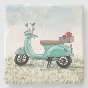 Teal Scooter Stenkoj Stenunderlägg