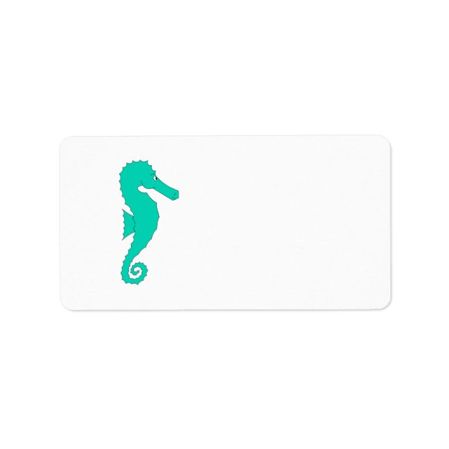 Teal Seahorse Adressetikett (Framsidan)