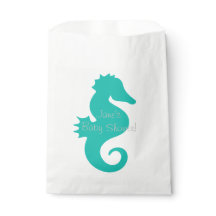 Teal Seahorse Baby Shower Favor Bagors