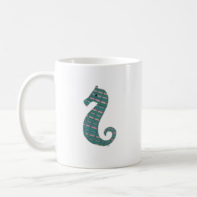 Teal Seahorse Coffee Mugg (Vänster)