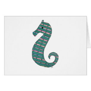 Teal Seahorse Hälsningskort