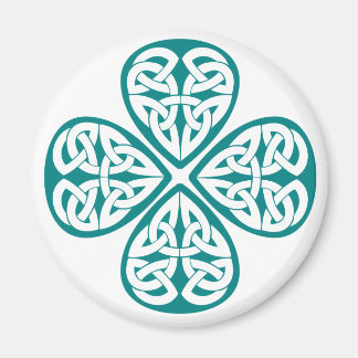 Teal Shamrock Celtic Knot Magnet