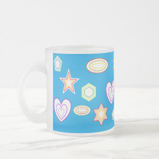 Teal Shapes mug Frostad Glasmugg