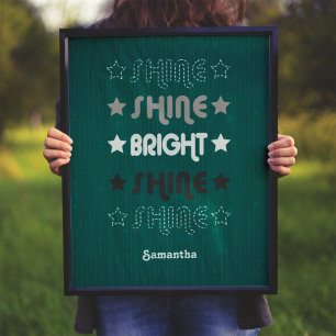 Teal Shine. Shine. Ljus. Shine. Shine. Poster