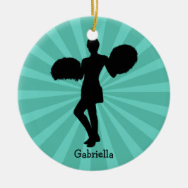 Teal Silhouette CheerLedare jul Ornament