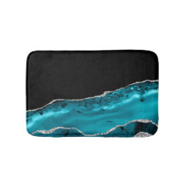Teal & Silver Agate Bath Mat Badrumsmatta
