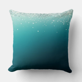 Teal Silver Confetti Kudde