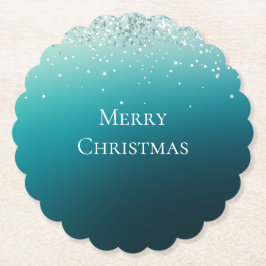 Teal Silver Confetti Underlägg Papper