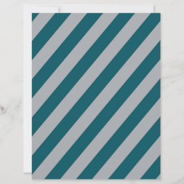 Teal & Silver Diagonal Stripes Scrapbook Paper