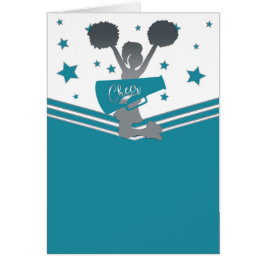 Teal Silver Stars Cheer Leaderstyrande Tack OBS Kort