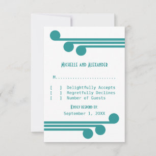 Teal Simple Deco-svarskort för Chic OSA Kort