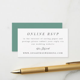 Teal Simple Gren Bröllop Suite Online OSA kort