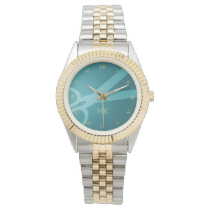 Teal Sissors & Monogram Armbandsur