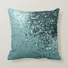 Teal Sjöjungfru Ocean Glitter #1 #blanka #dekor Kudde