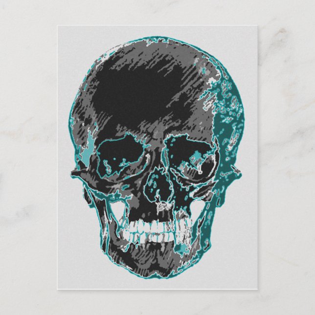 Teal Skull-vykort Vykort (Framsida)