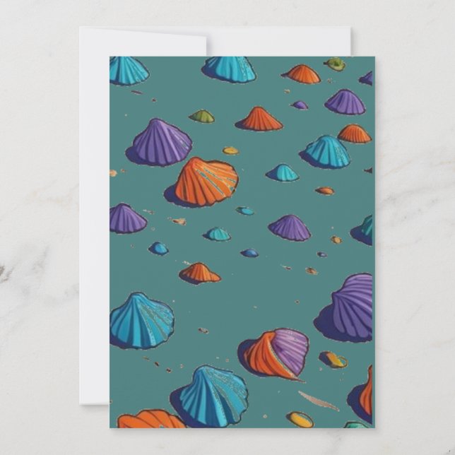 Teal &snailshell Bröllopsfestin Inbjudan Mall  (Baksida)