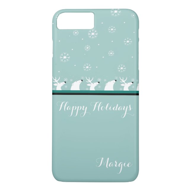 Teal Snöflinga iPhone 7 Plus Fodral Case-Mate iPhone Skal (Baksida)