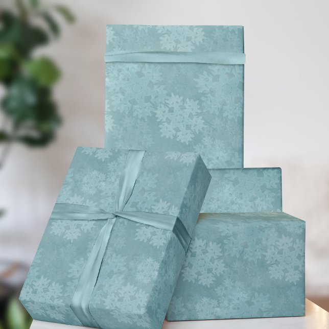 Teal snöflingemönster jul vinter semester  presentpapper (A pretty teal green snowflake pattern gift wrap perfect for you)