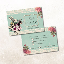 Teal Snöre Alice i Wonderland Bröllop OSA Card