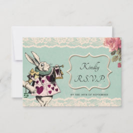 Teal Snöre Alice i Wonderland Bröllop OSA Card Kort