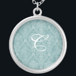 Teal Snöre Monogram Sterling silver Necklace Silverpläterat Halsband<br><div class="desc">Vacker Snöre Sterling silver Necklace - färg kan bytas ut mot bakgrund.. Underbar som bröllopsförmån,  bröllop-gåva,  födelsedagspresent eller helgdag.</div>