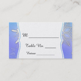 Teal Snowflake Bracket vinterbröllopskort Placeringskort
